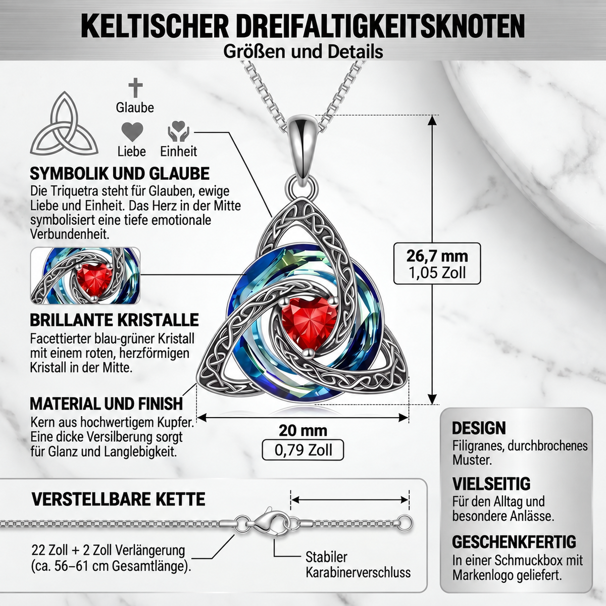 Hexenknoten-Halskette – Juni (Alexandrit)